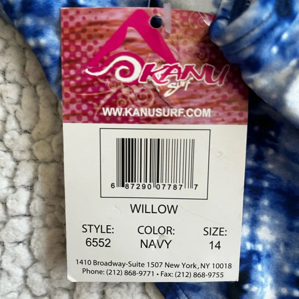 NWT - Kanu Surf - Girls Size 14 - Blue Tie-Dye Bikini Swimsuit